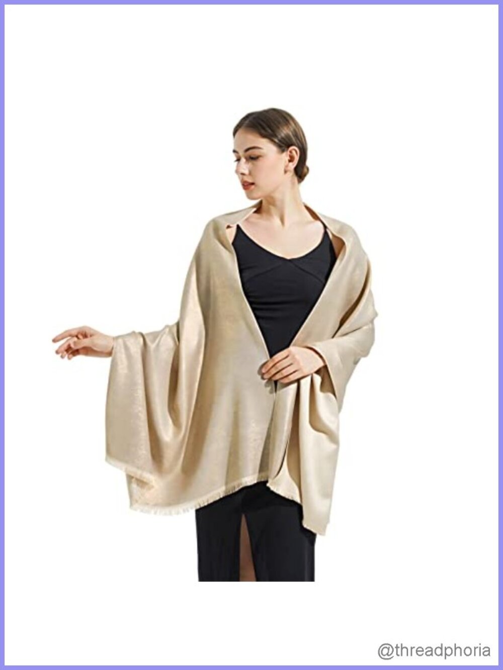 Sparkly Metallic Shawl Wrap Pashmina for Evening Dresses